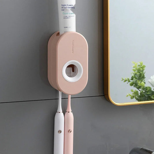 Wall-Mounted Automatic Toothpaste Squeezer & Holder Set